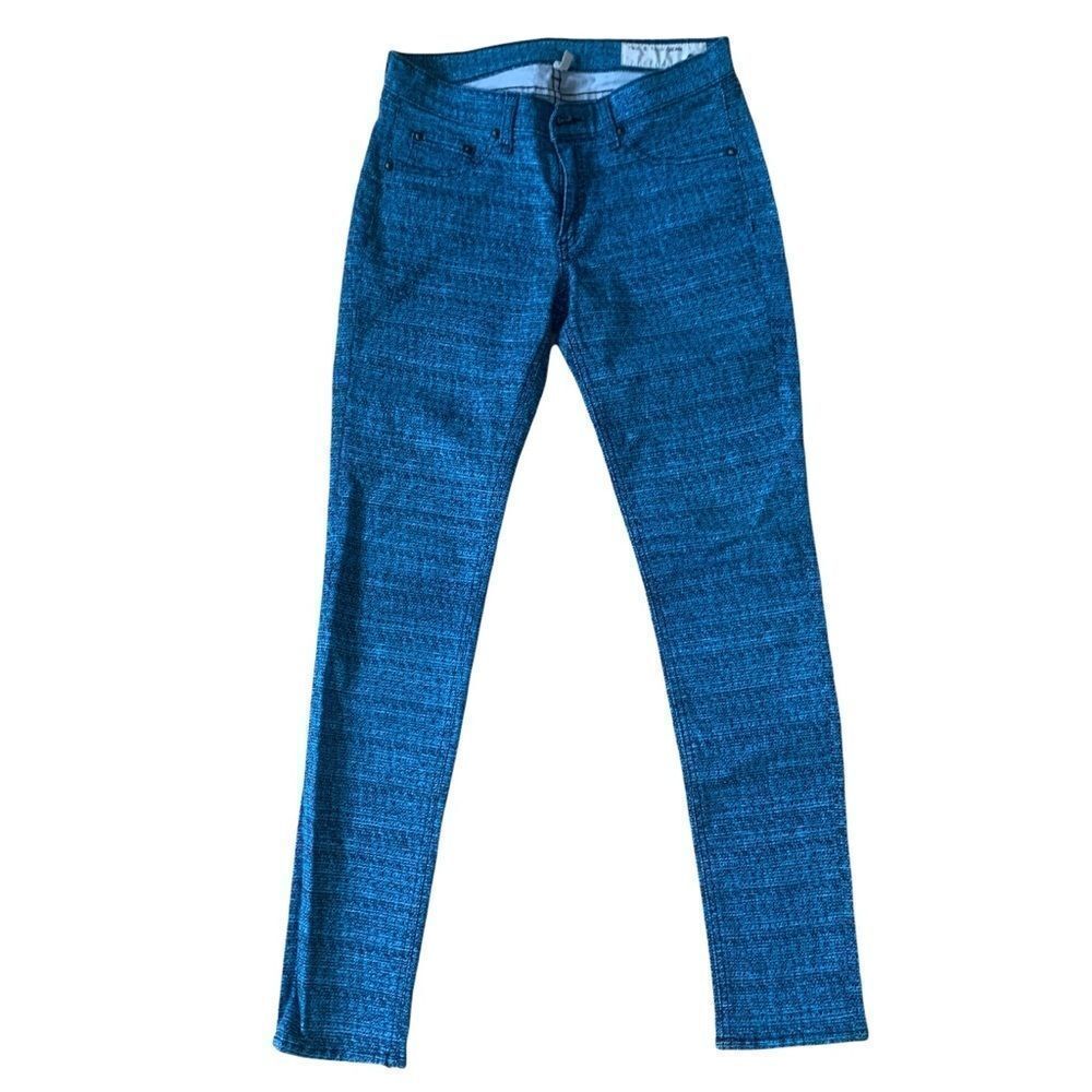 Rag & Bone Blue Tweed Printed Jean Leggings Size 27